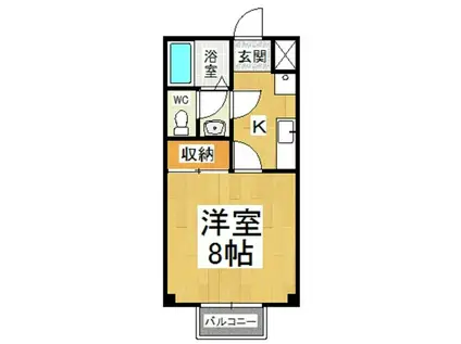 ハイツひまわり(1K/3階)の間取り写真