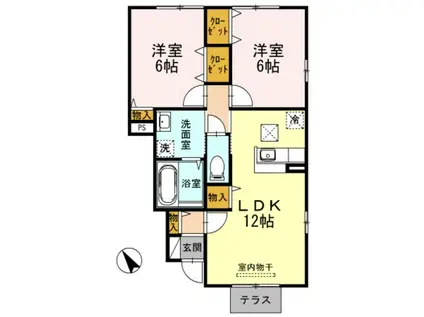 ブランカコート(2LDK/1階)の間取り写真