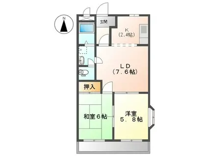 エスポワール神宮(2LDK/1階)の間取り写真