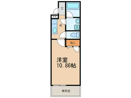 アビテ秋月南(1K/1階)の間取り写真