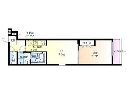 フジパレス森河内東2番館(1LDK/3階)の間取り写真
