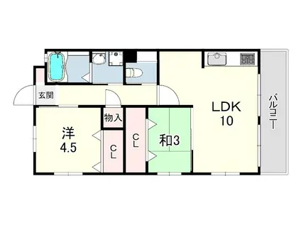 柏木マンション(2LDK/1階)の間取り写真