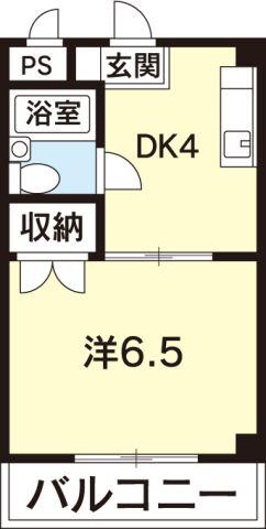 ホクワ常三島(1K/4階)の間取り写真