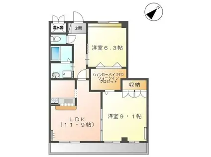 BON CHEVAL(2LDK/2階)の間取り写真