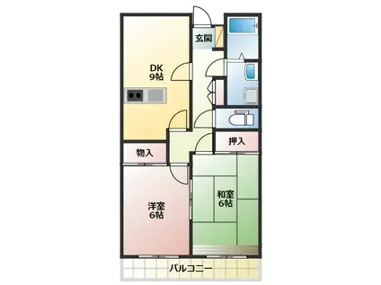 ジョイカム(2LDK/1階)の間取り写真