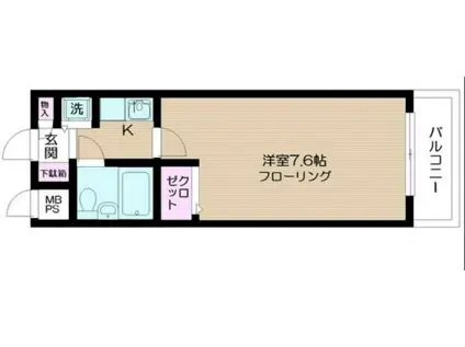 日神パレステージ三軒茶屋(1K/3階)の間取り写真