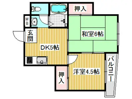 恵光ビル(2DK/4階)の間取り写真