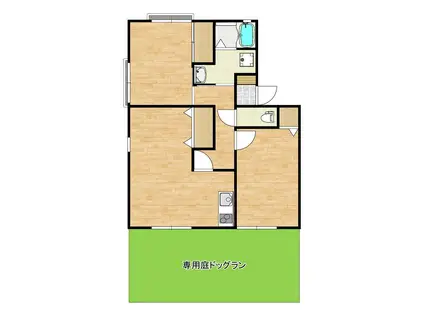 グレースNOMURA B棟(2LDK/1階)の間取り写真