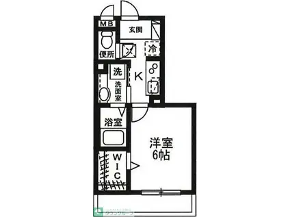 ダイワプレミア当代島 II(1K/3階)の間取り写真