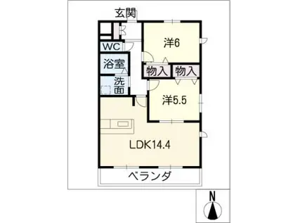 ヘーベルメゾン江向(2LDK/3階)の間取り写真