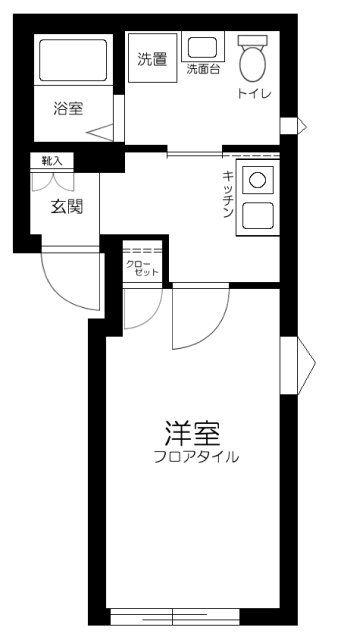 GLICION竹ノ塚(1K/5階)の間取り写真