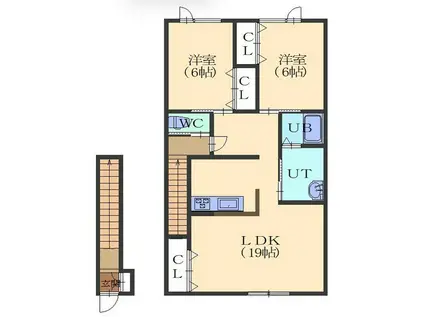 PARTIRVパルティール5(2LDK/2階)の間取り写真