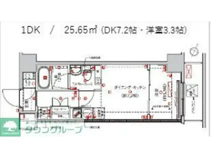 サクラアクシス中板橋(1DK/7階)の間取り写真