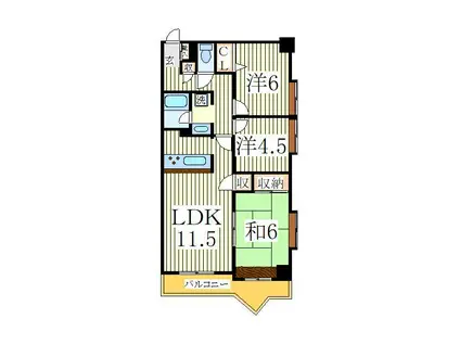 INSURANCE BLDG.12(3LDK/3階)の間取り写真