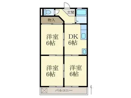 グランシエル秋月(3DK/3階)の間取り写真