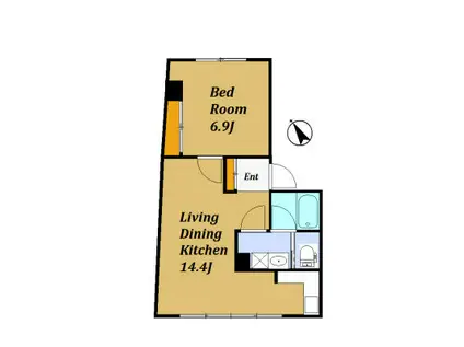 ミレーナ(1LDK/1階)の間取り写真