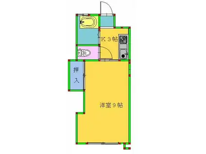 ハイネスたかはし(1K/4階)の間取り写真