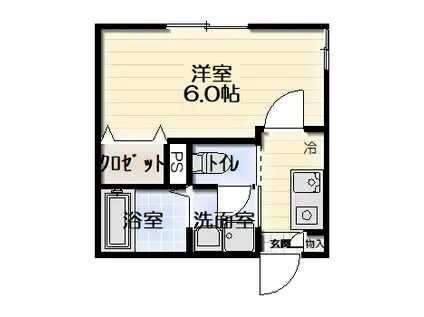 プチパイン(1K/1階)の間取り写真