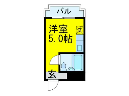 ハイツヒライ(ワンルーム/1階)の間取り写真