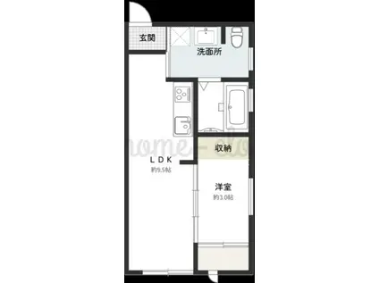 KOYA 430(1LDK/2階)の間取り写真