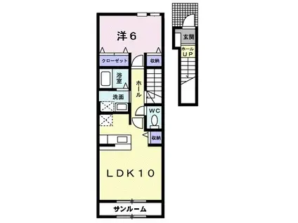 ファミーユ(1LDK/2階)の間取り写真