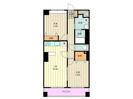 ルミエールM(2LDK/4階)の間取り写真