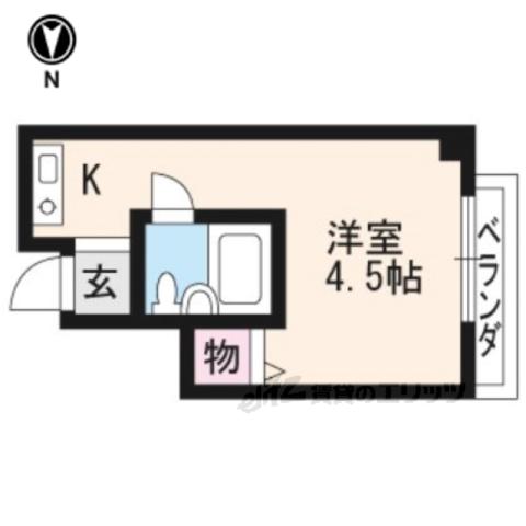 セラヴィ岩倉(1K/2階)の間取り写真