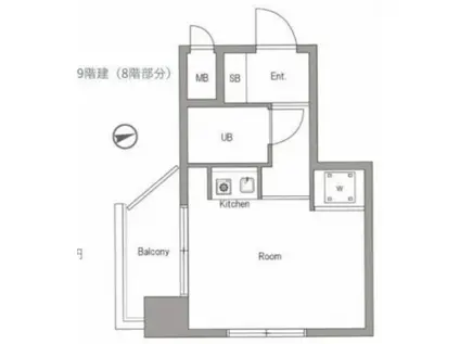 キャッスルマンション大森B号館(ワンルーム/8階)の間取り写真