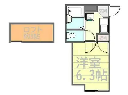 ビラコートK(1K/2階)の間取り写真