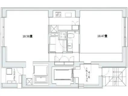 COMFY COLLECTION MINATO(1LDK/4階)の間取り写真