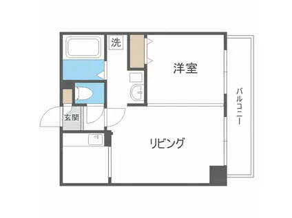 デュバールⅠ(1LDK/7階)の間取り写真