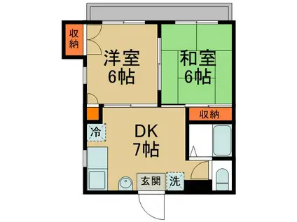 丸大マンション(2DK/3階)の間取り写真