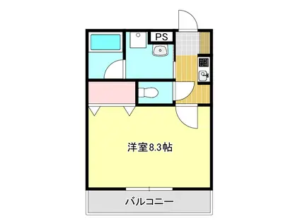 YZハタゴ(1K/2階)の間取り写真