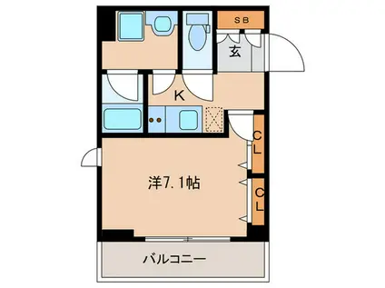 アスヴェル京都東寺前II(1K/1階)の間取り写真