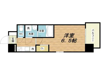 エスリードレジデンス大阪福島シティウエスト(1K/5階)の間取り写真