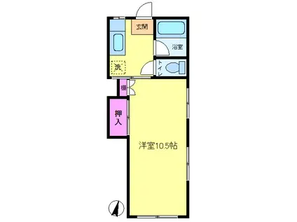 千代田コーポ(1K/3階)の間取り写真