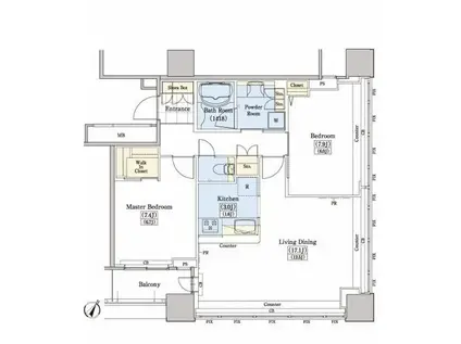 レジディアタワー上池袋タワー棟(2LDK/6階)の間取り写真