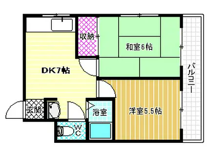 第2メゾンイハタ(2DK/2階)の間取り写真