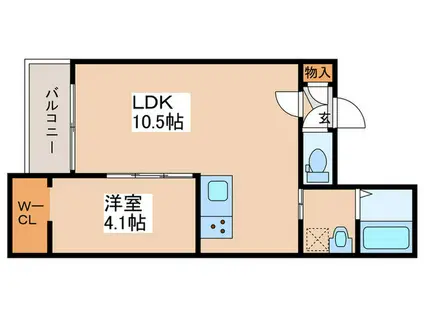 DOMINION N27(1LDK/3階)の間取り写真