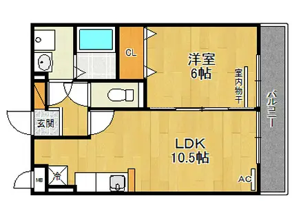 ナイスコート2(1LDK/1階)の間取り写真