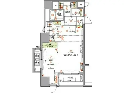 ハーモニーレジデンス両国テラス(1LDK/10階)の間取り写真