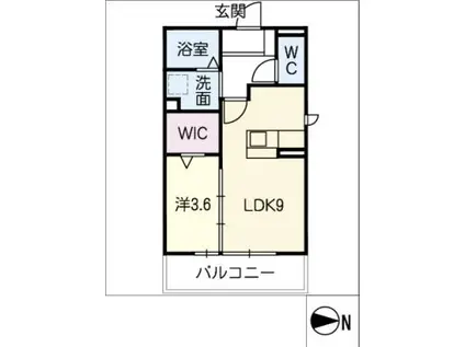 BELL・HOUSE 黒野(1LDK/3階)の間取り写真