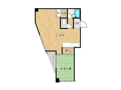 富士第2ハイツ(1LDK/4階)の間取り写真