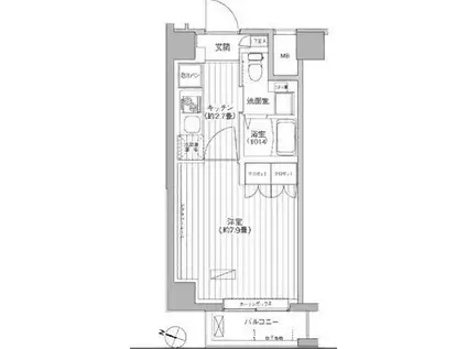 ヒューリック世田谷(1K/3階)の間取り写真