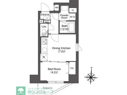 コンフォリア南千住(1DK/3階)の間取り写真