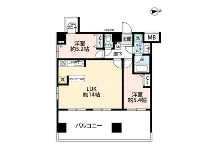 EXZA REGALO西日暮里(2LDK/6階)の間取り写真