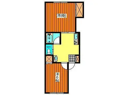 アネシス東町A(2K/1階)の間取り写真