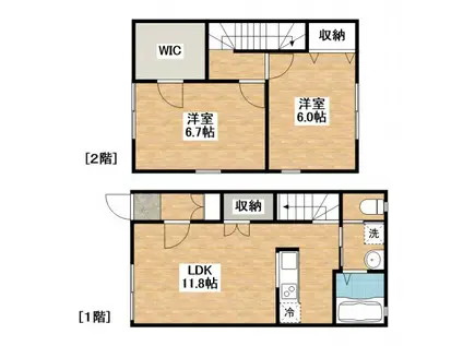 MICKEY HOUSE(2LDK/1階)の間取り写真