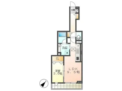 ＪＲ東海道本線 安城駅 徒歩5分 3階建 新築(1LDK/1階)の間取り写真