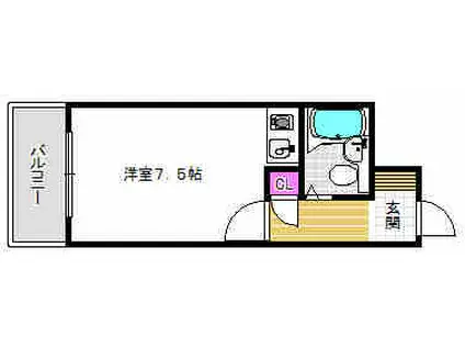 ダイアパレス西神戸(1K/4階)の間取り写真